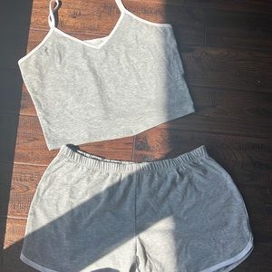 Grey Shorts Lounge Set